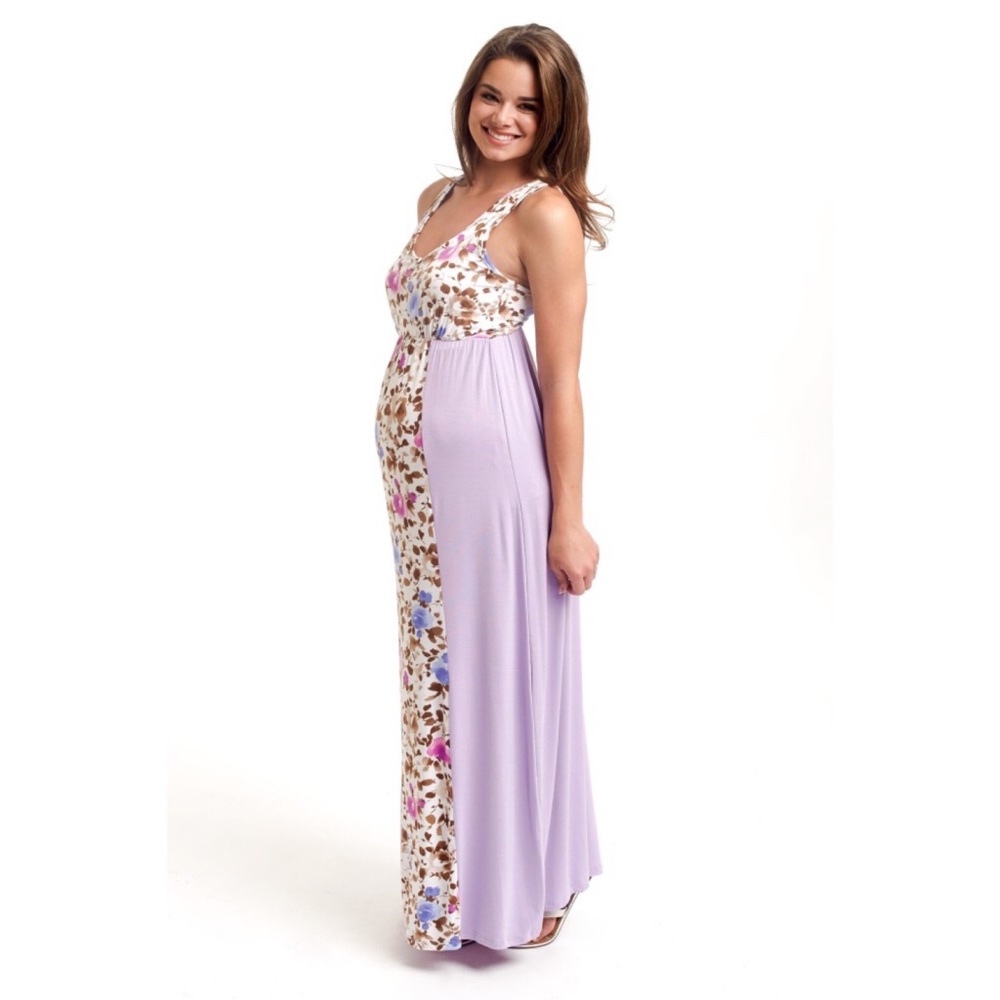 Pinkblush Lilac Floral Maternity Maxi Dress!✨
